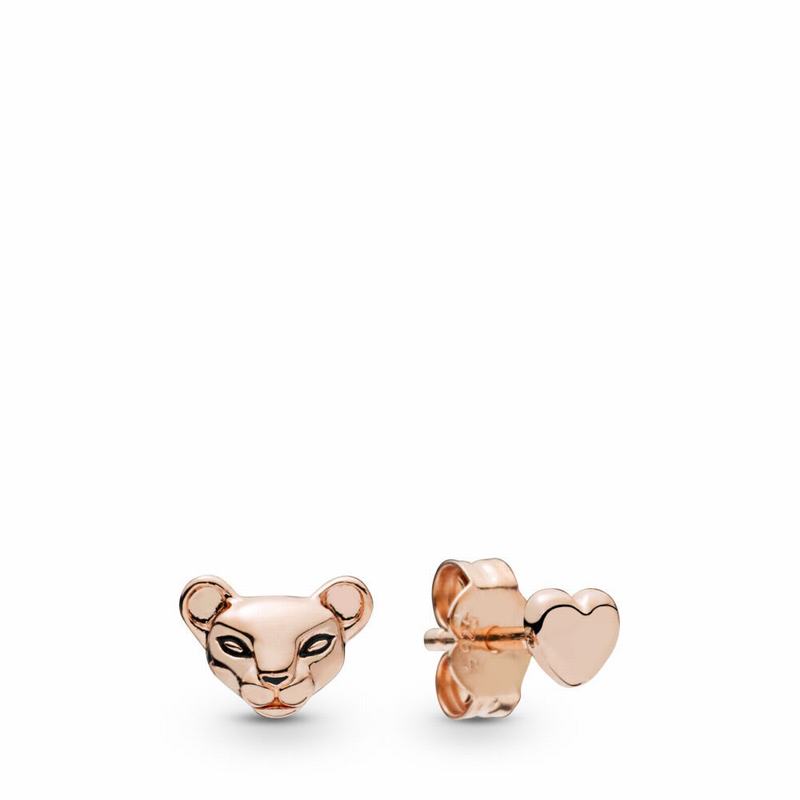 Pandora Rose™ Lion Princess & Heart Stud Earrings Egypt VJ1604325
